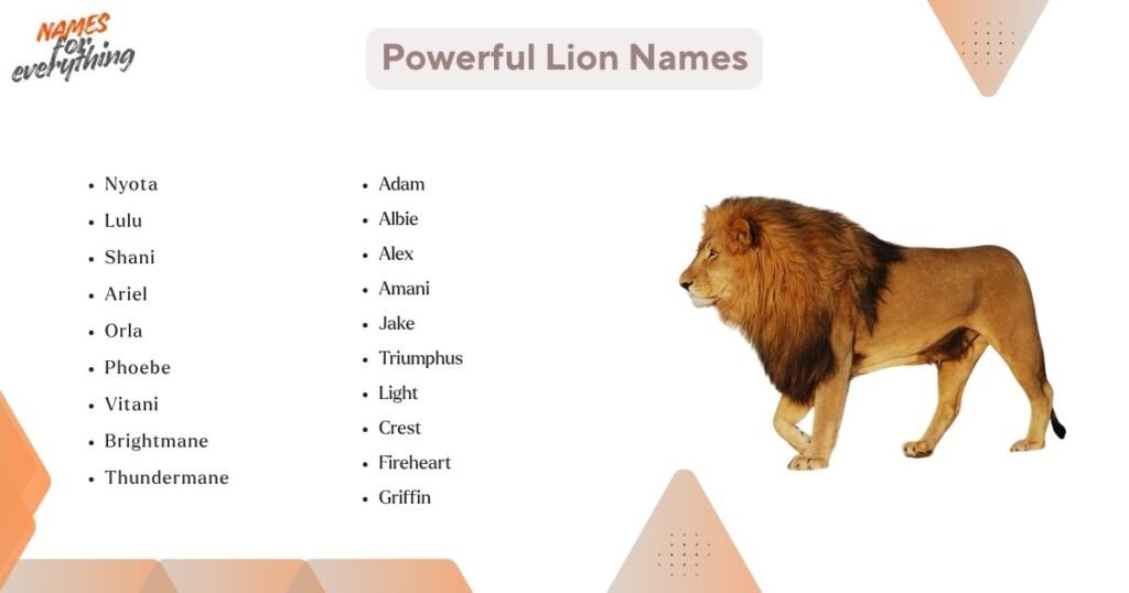 Powerful Lion Names